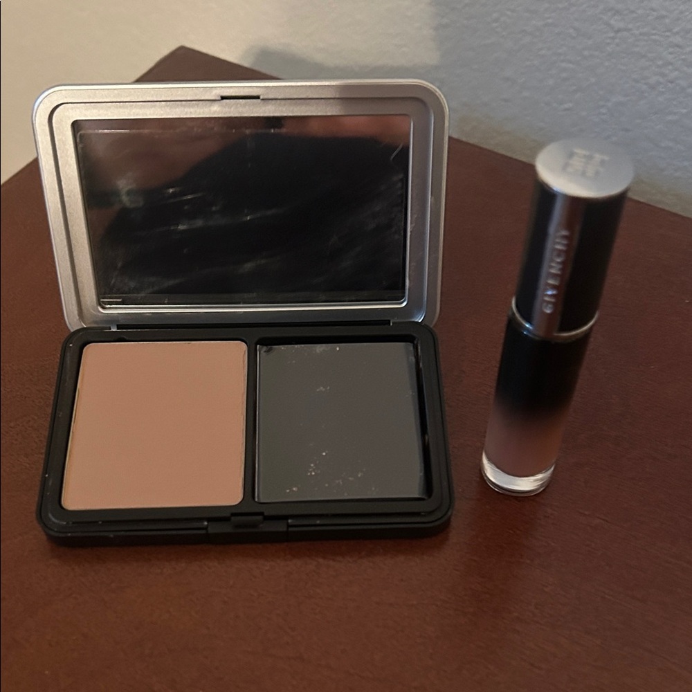 Givenchy lipstick and makeup forever powder foundation!